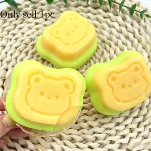 Gift! Bear Toast Squishy Toy, Realistic Bread Shape Stress Relief, Leak-Proof Sealed Bag, Anxiety Relief Desk Decor