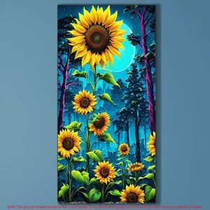 1pc, 5D, DIY, round diamond painting kit, sunflower, moon mosaic, diamond art, home decor, the best gift for friends and family