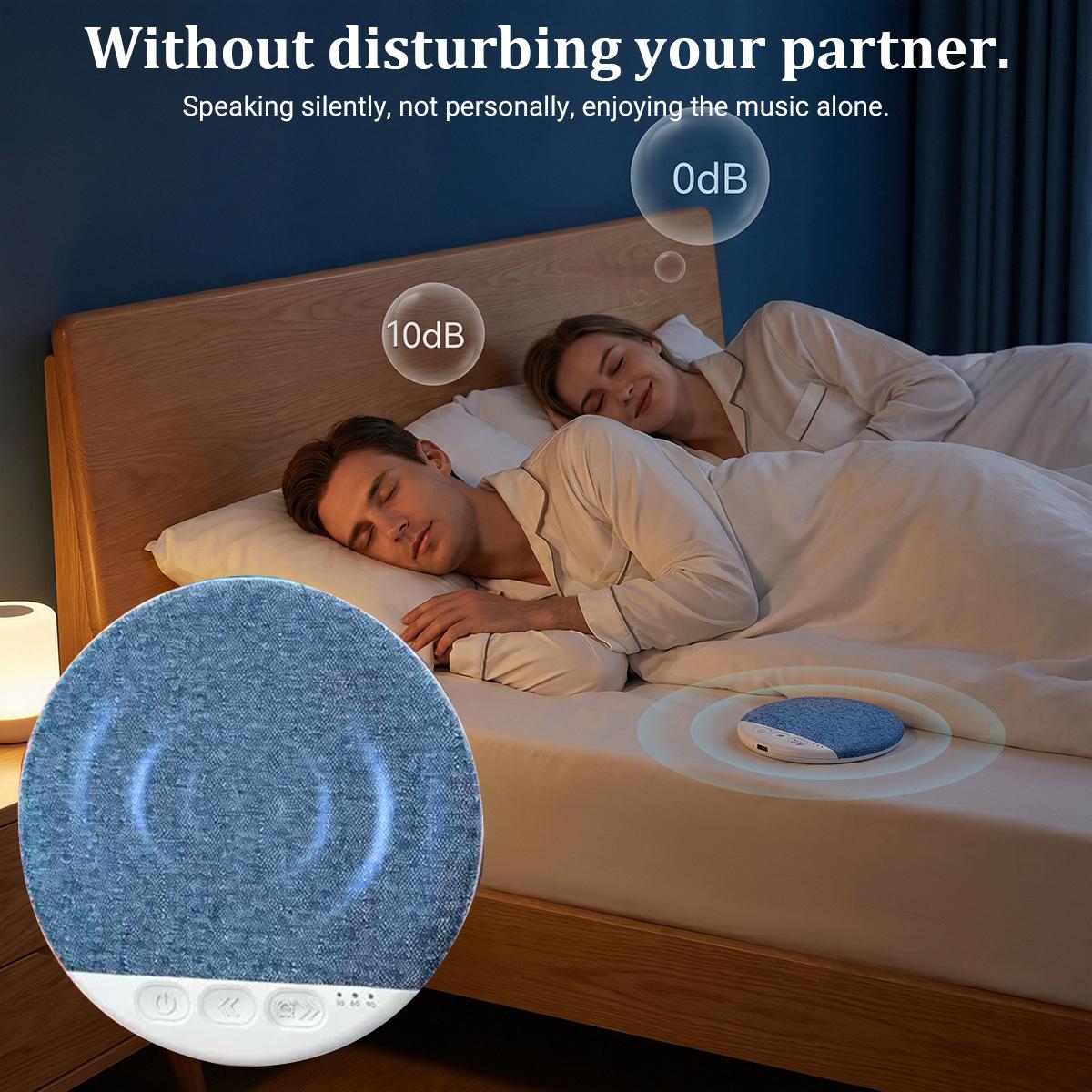 Ultra-Thin Bluetooth Pillow Speaker with Bluetooth 6.0, 3D White Noise, Soft Immersive Sound Field, Air Conduction Audio Design, Pillow Speaker for Bedtime Music & Audiobooks, Headphone-Free Sleep Sound, Compatible with Android & iOS
