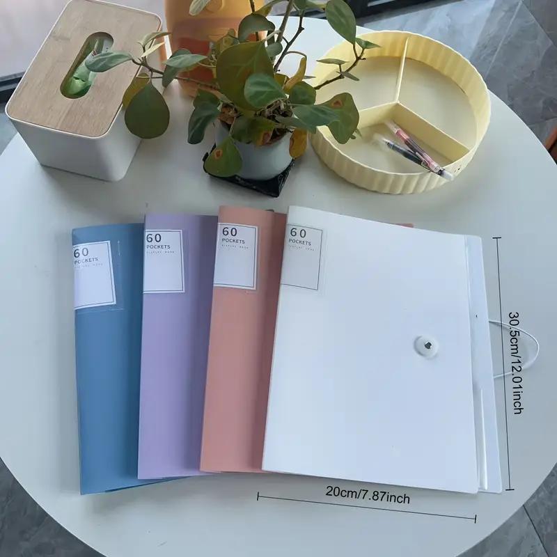4pcs Transparent Plastic A4 File Bags, 60-Pocket Organizer Holder, Waterproof & High Transparency, Durable PP Material for Document Organization