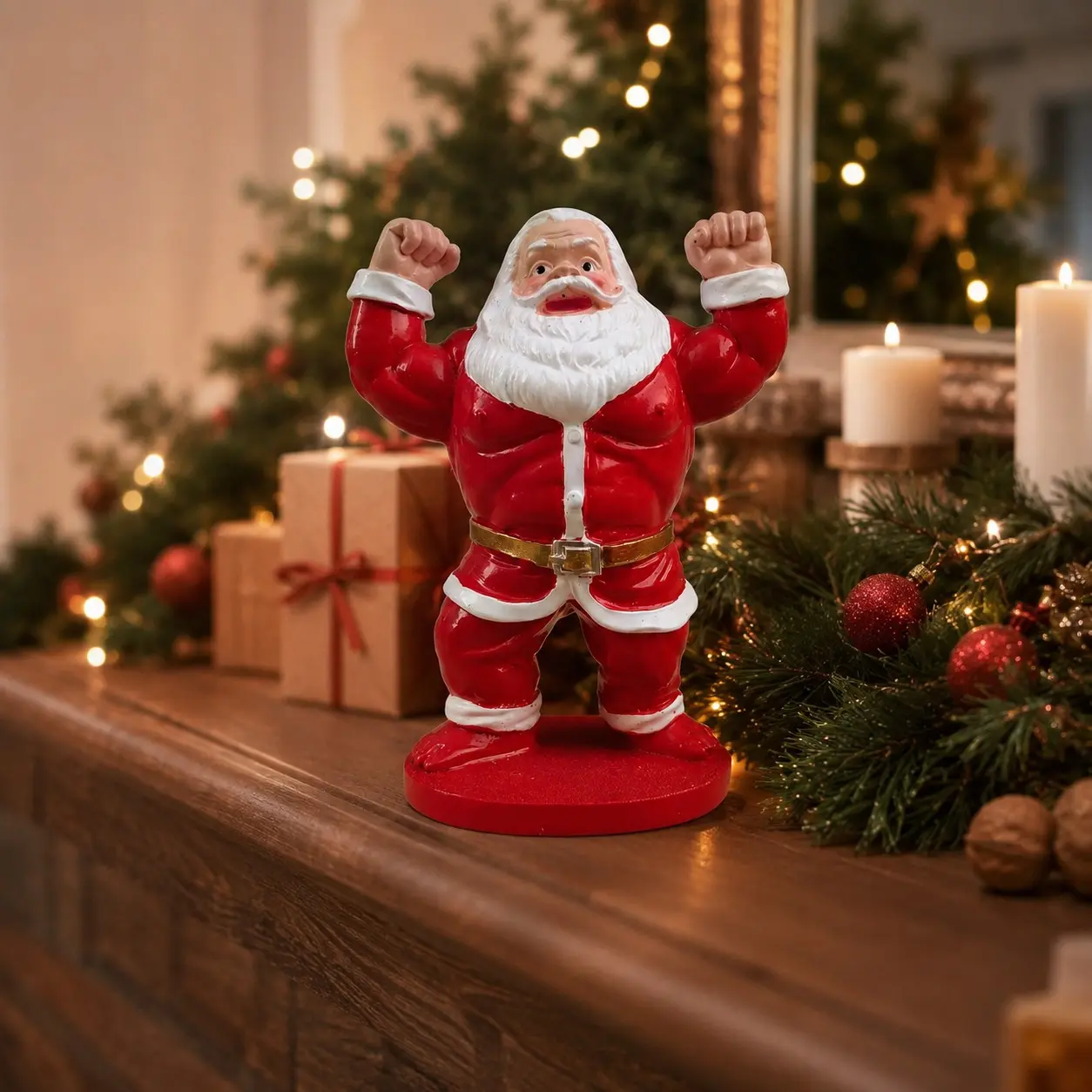 Christmas Santa Claus Resin Sculpture, Small Decorative Figurine, Perfect for Holiday Gifts, Durable Resin Material, Festive Design
