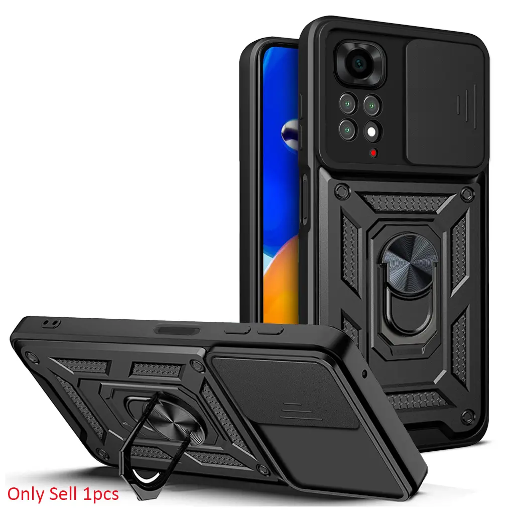 Case for Xiaomi Redmi Note 11S 4G/Redmi Note 11 4G, Shockproof Full Protection, Adjustable Ring Stand, Camera Cover, Durable and Wear-Resistant for Xiaomi Redmi Note 11S 4G/Redmi Note 11 4G Case