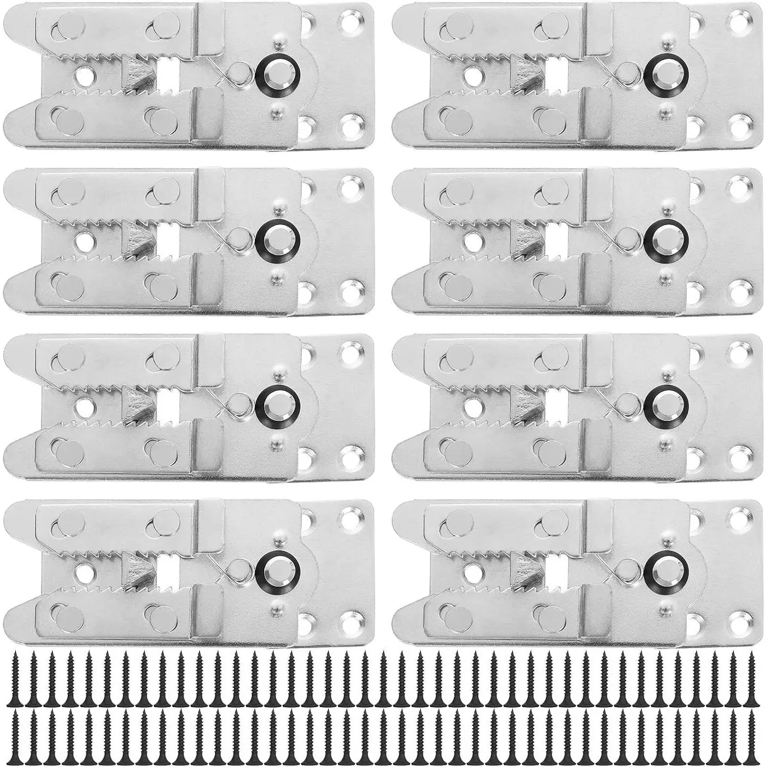 8Pcs Galvanized Iron Sectional Couch Connectors with 72pcs Screws (5.5inch 2.2inch)