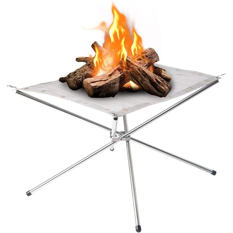 Portable Fire Pit,Outdoor Fire Pit,Collapsible Foldable Fire Pit,22 Inch Mesh Camping Fire Pit with Carrying Bag for Campfire,Patio,Backyard & Garden
