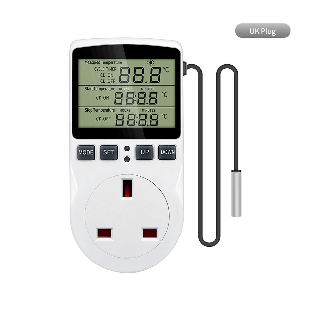 Timer Socket Thermostat Digital Temperature Controller EU/AU/US/FR/UK Plug Outlet With Timer Switch Heating Cooling AC 110V~230V