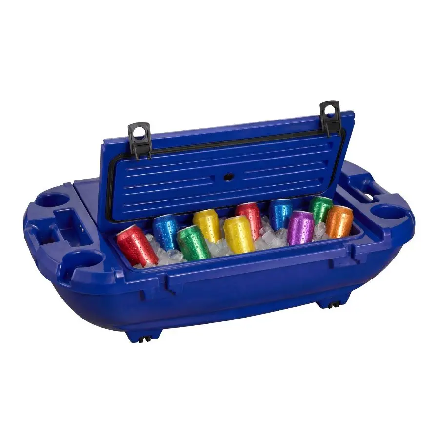 VEVOR Floating Cooler, 40 QT Floating Ice Chest with Dry Storage Tow Rope, Premium LLDPE Amphibious Drink Cooler for Water Land, Smooth Stable Cruiser on Lake, River, Pool, Beach, Kayak, Deep Blue