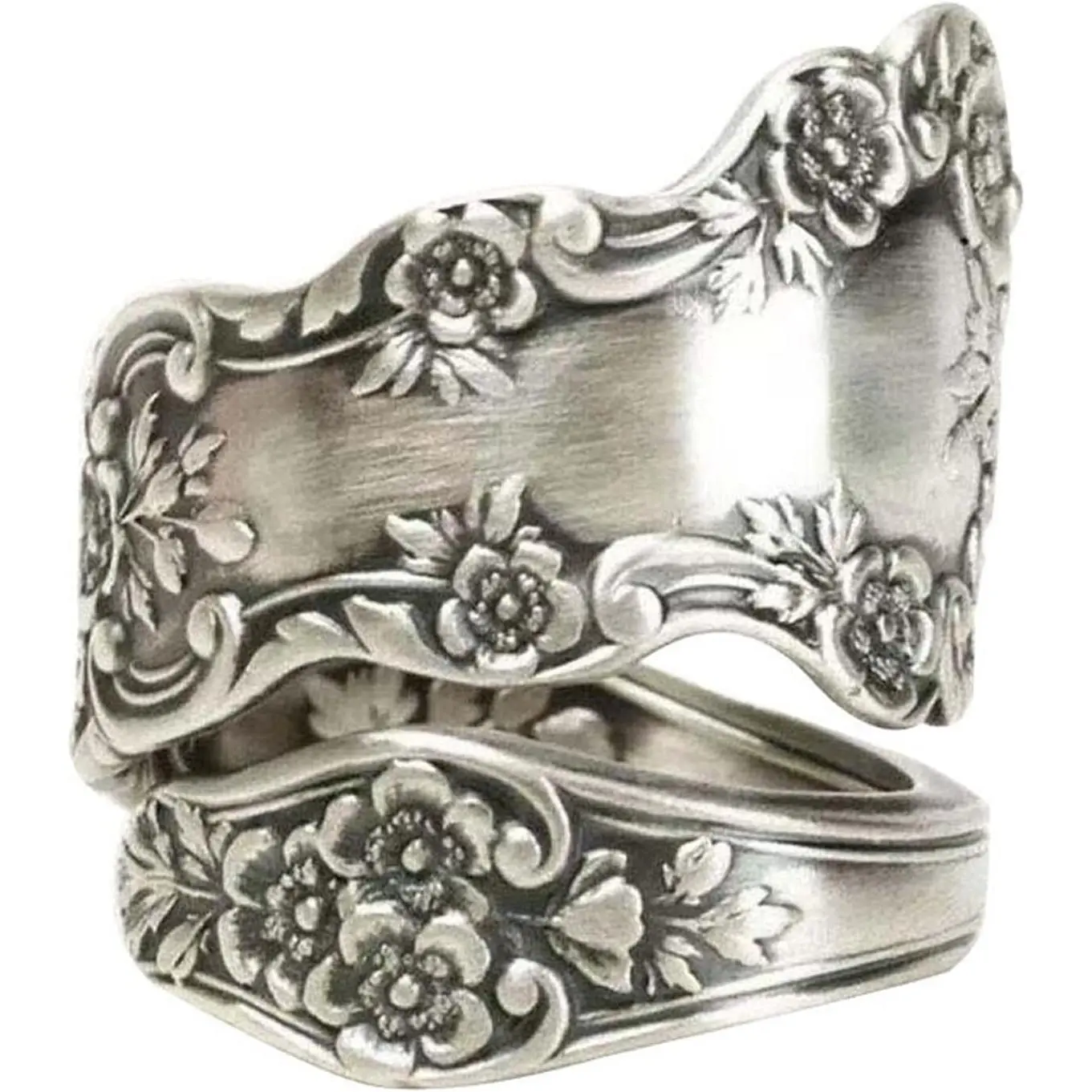 Women's Fashion 925 Sterling Silver Oxidized Adjustable Spoon Ring, Costume Jewelry Gift for Women, Gifts