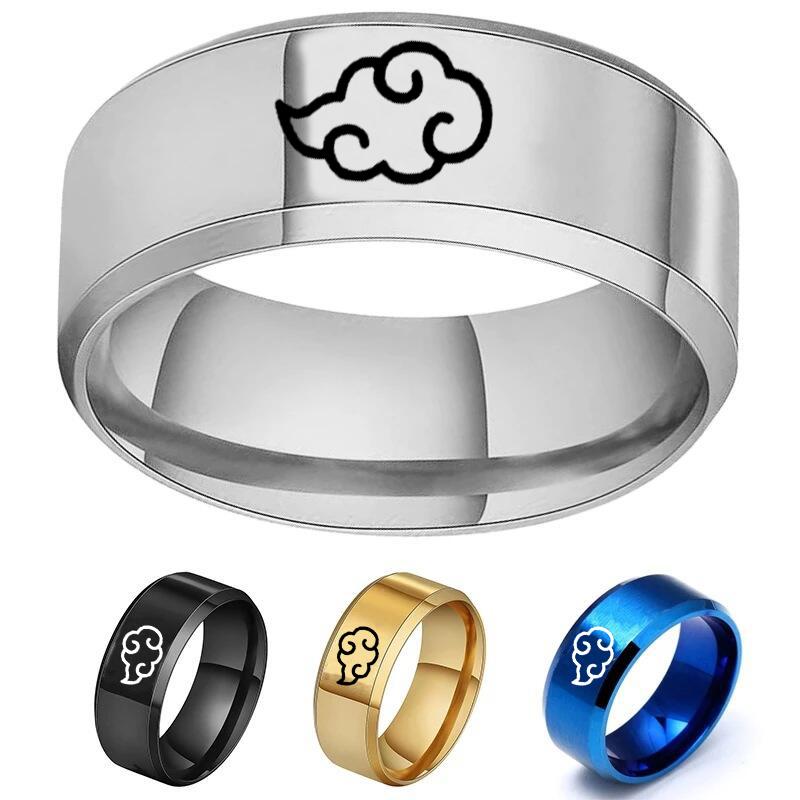 Anime Jewelry Ring Akatsuki Cloud Ring Stainless Steel 4 Color Finger Ring For Women Men Accessories