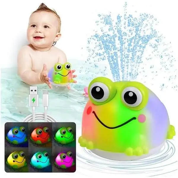 Light Up Bath Toys for Kids Ages 1-3,Rechargeable Frog Bath Toy Sprinkler for Babies 6-12 Months,Water Pool Bathtub Fountain Toys,Infant Toddlers Boys Girls Birthday Giftsfidget toys