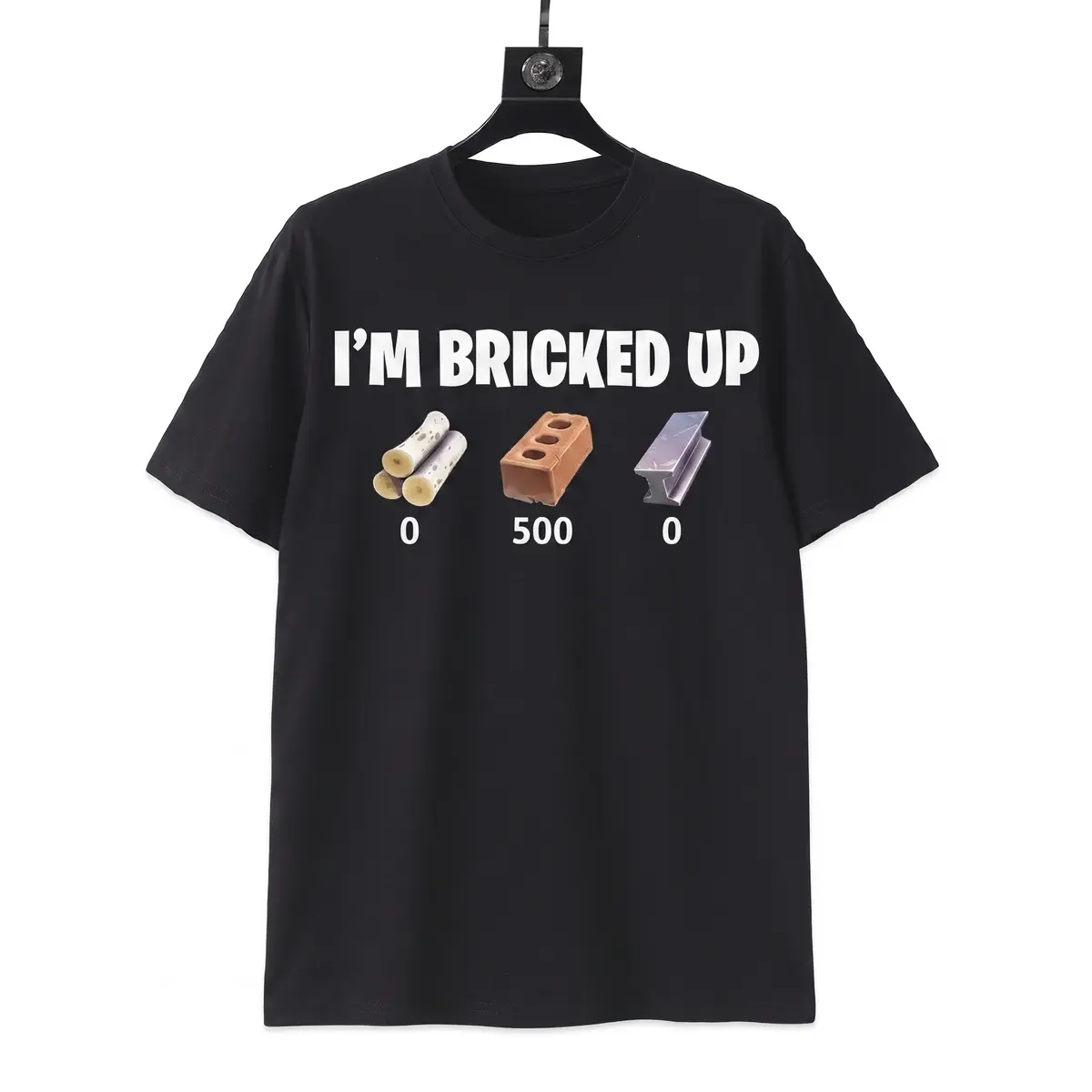 Unisex Round Neck Short Sleeve Sports Top, "I'm Bricked Up" 500 Brick Funny Slang Viral Print Polyester T-Shirt, Trendy Casual Soft Fabric Athletic Wear