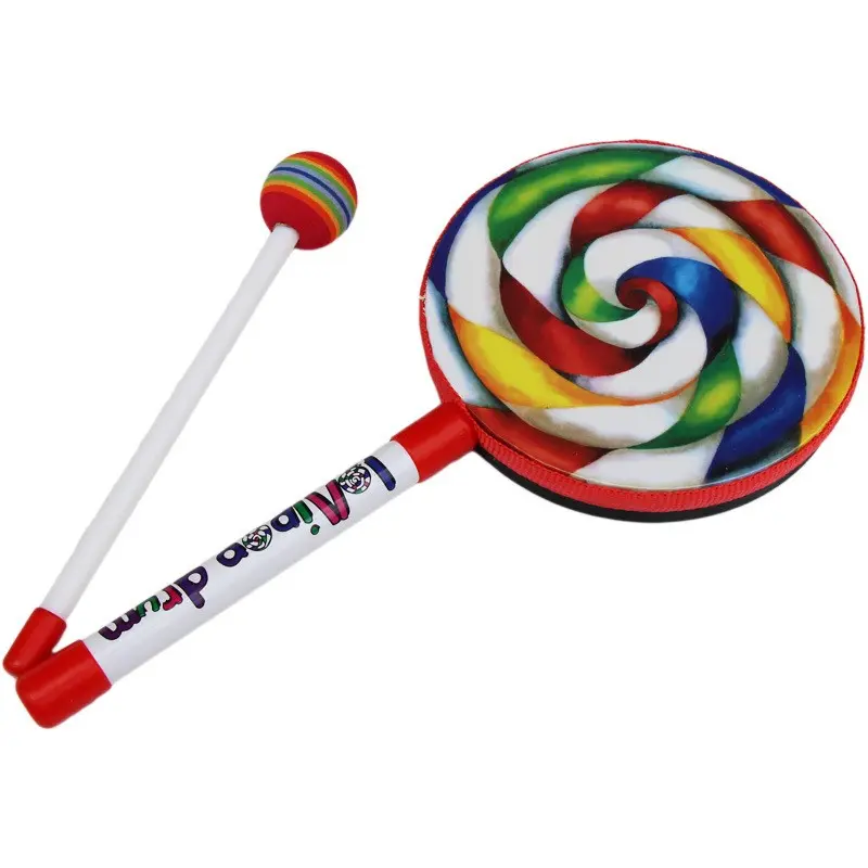 Lollipop Drum Set (with Mallets), 10-Inch, 8-Inch, 6-Inch Percussion Instruments, Music Rhythm Hand Drums, Ideal for Beginners & Kids