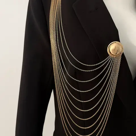 Fashionable for Women, Casual Style Multi-Layer Chain Tassel Brooch Pin Clip, Versatile Accessory for Daily Wear and Bags