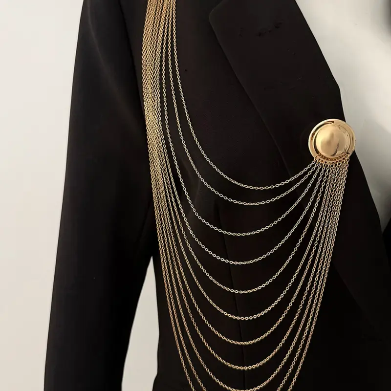 Fashionable for Women, Casual Style Multi-Layer Chain Tassel Brooch Pin Clip, Versatile Accessory for Daily Wear and Bags
