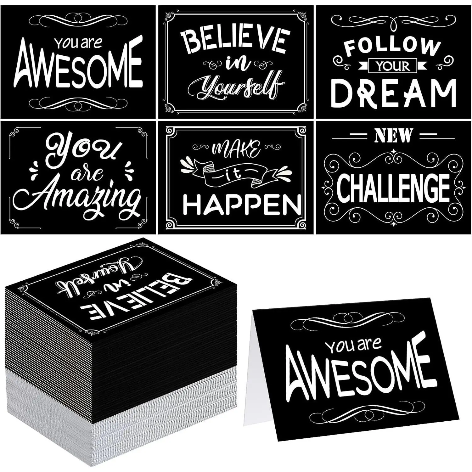 36 Pack Good Luck Cards Bulk End of Year Student Gifts from Teacher Inspirational Greeting Note Postcards with Envelope Quote Card for Graduation Back to School Party