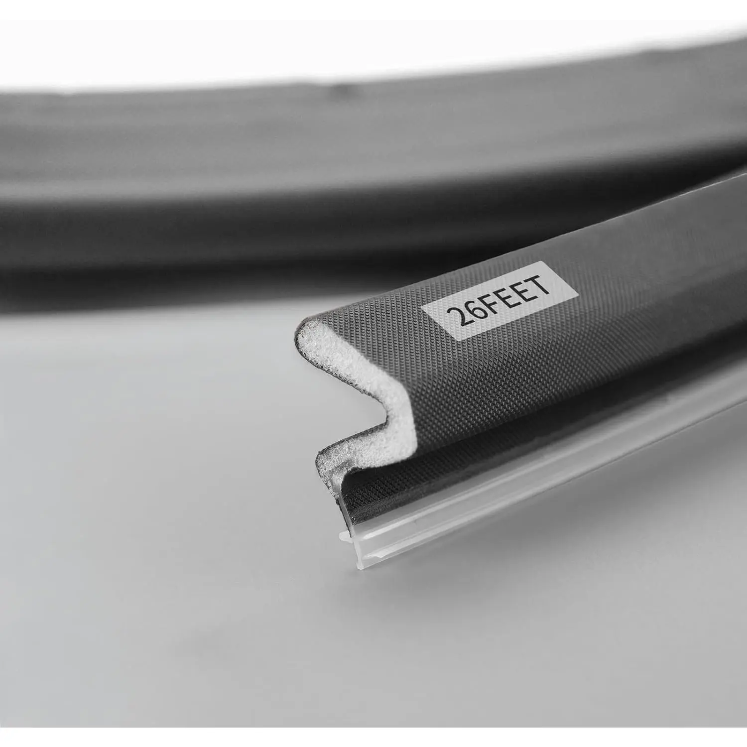 26FT Weather Stripping Door Seal,V-Shaped Q ,Door Weather Stripping,Door Seal Strip for Door Frame for Sliding, Exterior, Front, and Jamb Frames(Black, 26 )