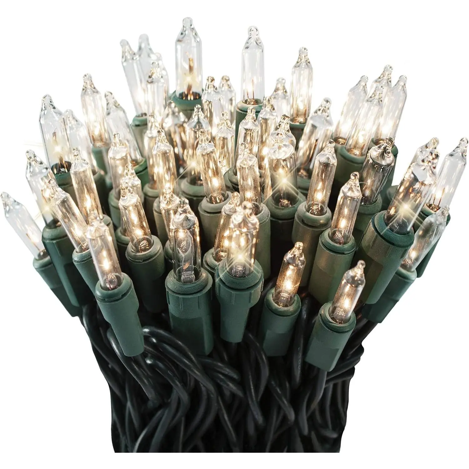 100 Clear Incandescent Christmas Twinkle Lights on Green Wire - 12 of 100 Lights Twinkle, Indoor & Outdoor Use, Connect up to 5 Sets End to End, Lighted Length 20.6', Total Length 21.8'Gift