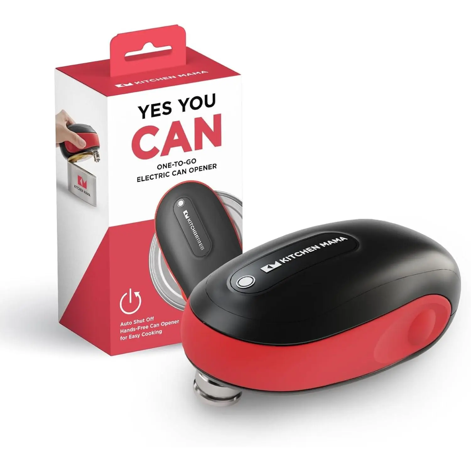 -To-Go Electric Can Opener, Red |  , Auto Stop, Smooth , Cordless  Operated, For Seniors with