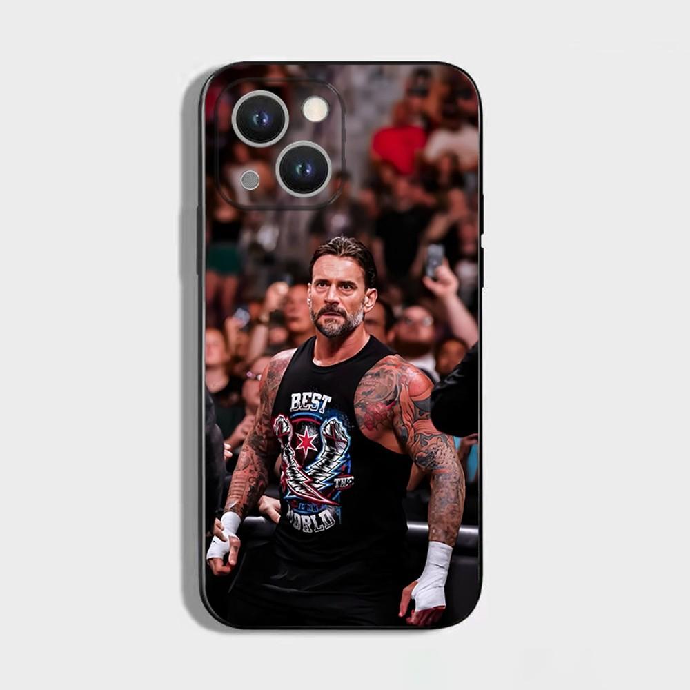 WWE CM P-Punk Phone Case For iPhone17, 16,15,14,13,12,11 Plus,Pro Max,XS,X,XR,SE,Mini,8,7,Soft Silicone Black Cover