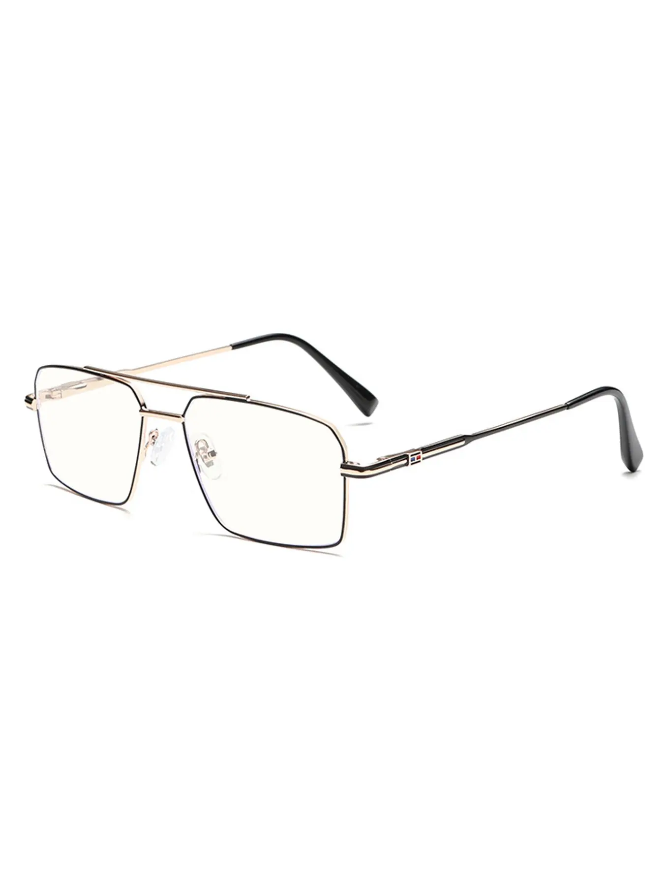 Blue Light Blocking Glasses for Men, Retro Navigator Metal Frame Eyeglasses, Square Frames Eyeglasses, Square Frame Eyewear, Lightweight Computer Glasses for Gaming, Office Work, Reading and Screen Use