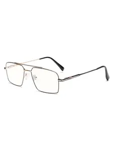 Blue Light Blocking Glasses for Men, Retro Navigator Metal Frame Eyeglasses, Lightweight Computer Glasses for Gaming, Office Work, Reading and Screen Use