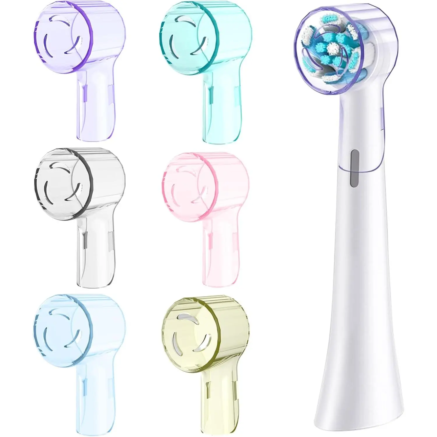 Toothbrush Covers  with Oral  Brush Head - 6-Pack Multicolor Protective Caps  Travel & Hygiene
