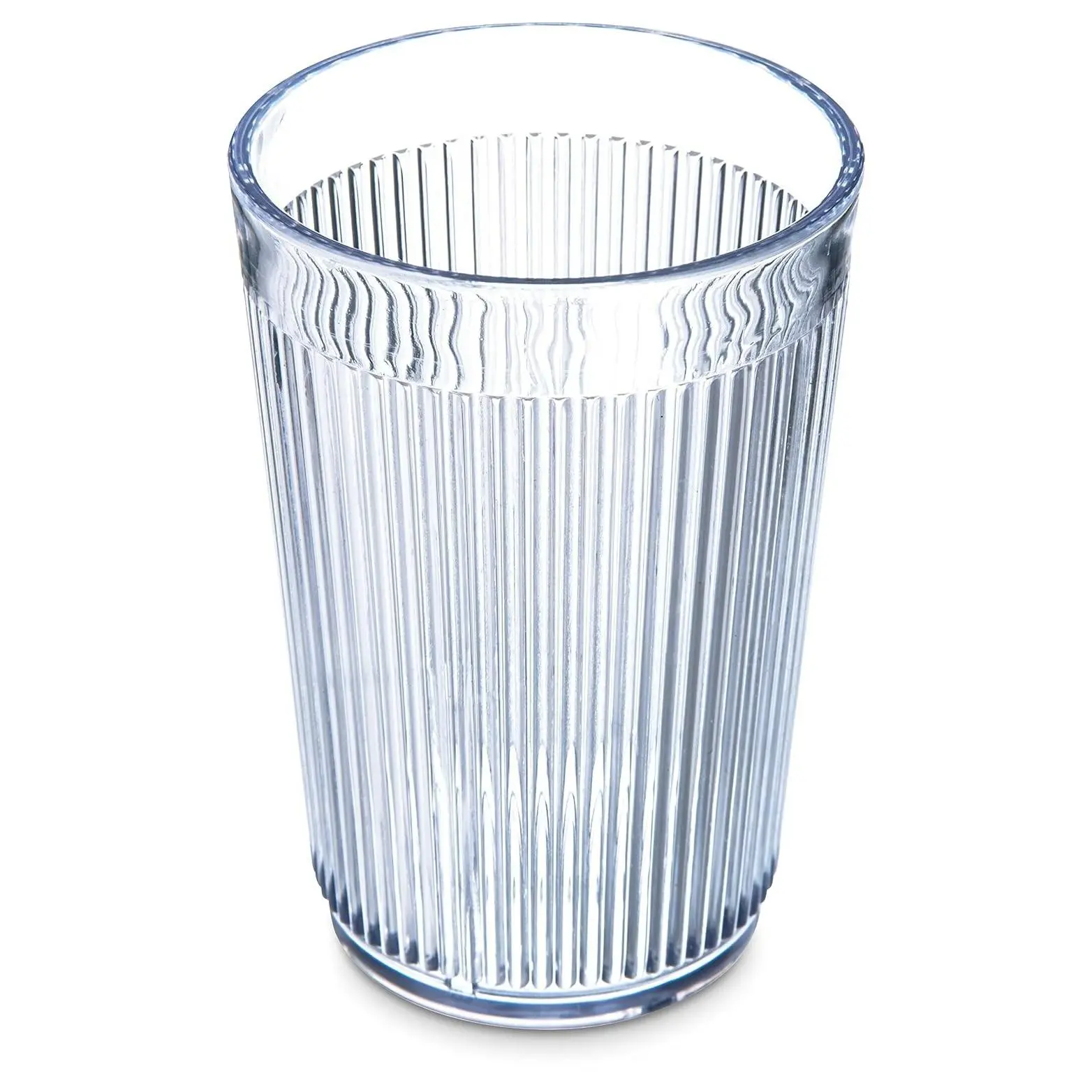 Stackable Plastic Tumbler with Ribbed Texture for Restaurants, Catering, Kitchens, 8.4 Ounces, ClearGift