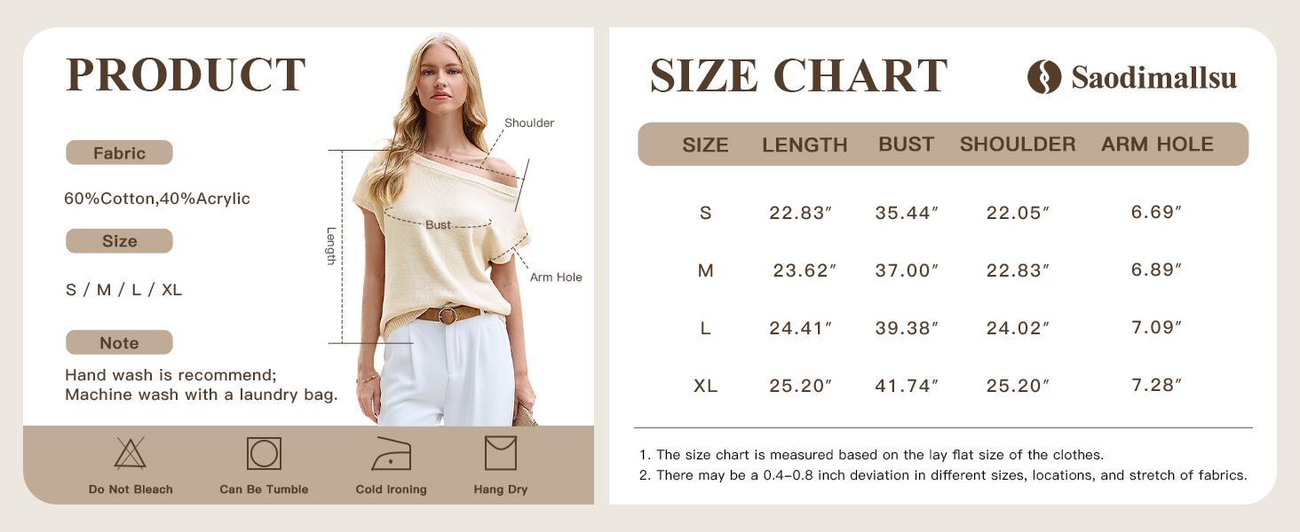 Saodimallsu Women's Off Shoulder Short Sleeve Knit Sweater Top Trendy One Shoulder Knitted Tank Top for Spring & Summer Outfits Soft Lightweight Saodimallsu Women's Off Shoulder Short Sleeve Knit Sweater Top Trendy One Shoulder Knitted Tank Top for Spring & Summer Outfits Soft Lightweight