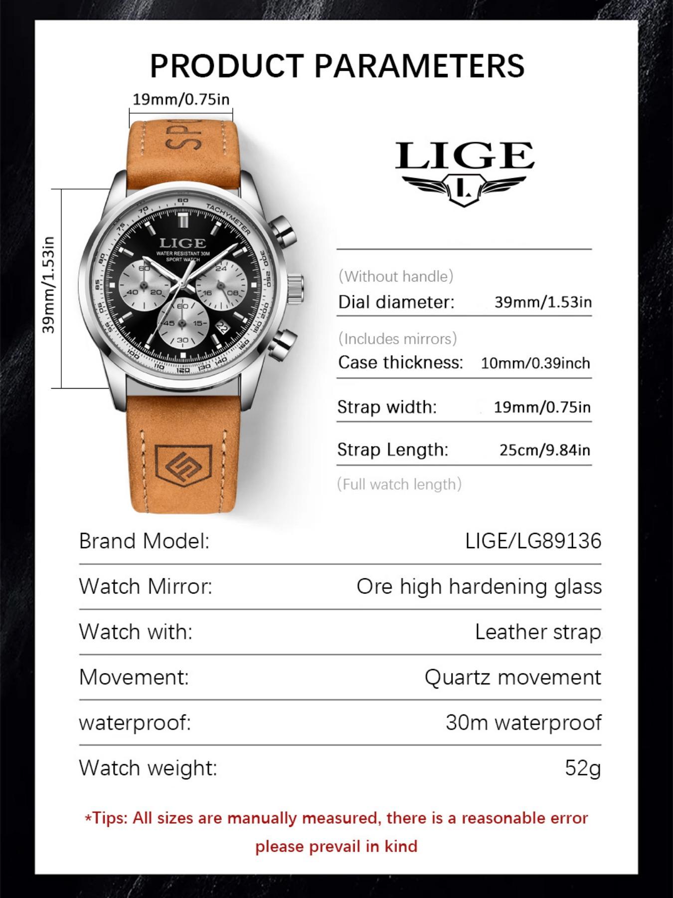 Men's Business Fashion Luminous Calendar Quartz Watch, Casual Trendy Waterproof Analog Wristwatch, Minimalist Accessories for Men As Gift with Box