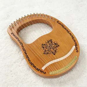 16 String Lyre Harp with  Tuning Wrench, Mahogany Body & Copper Base, Metal Strings Professional Lyre Instrument, Perfect Gift for Beginner Music Lovers
