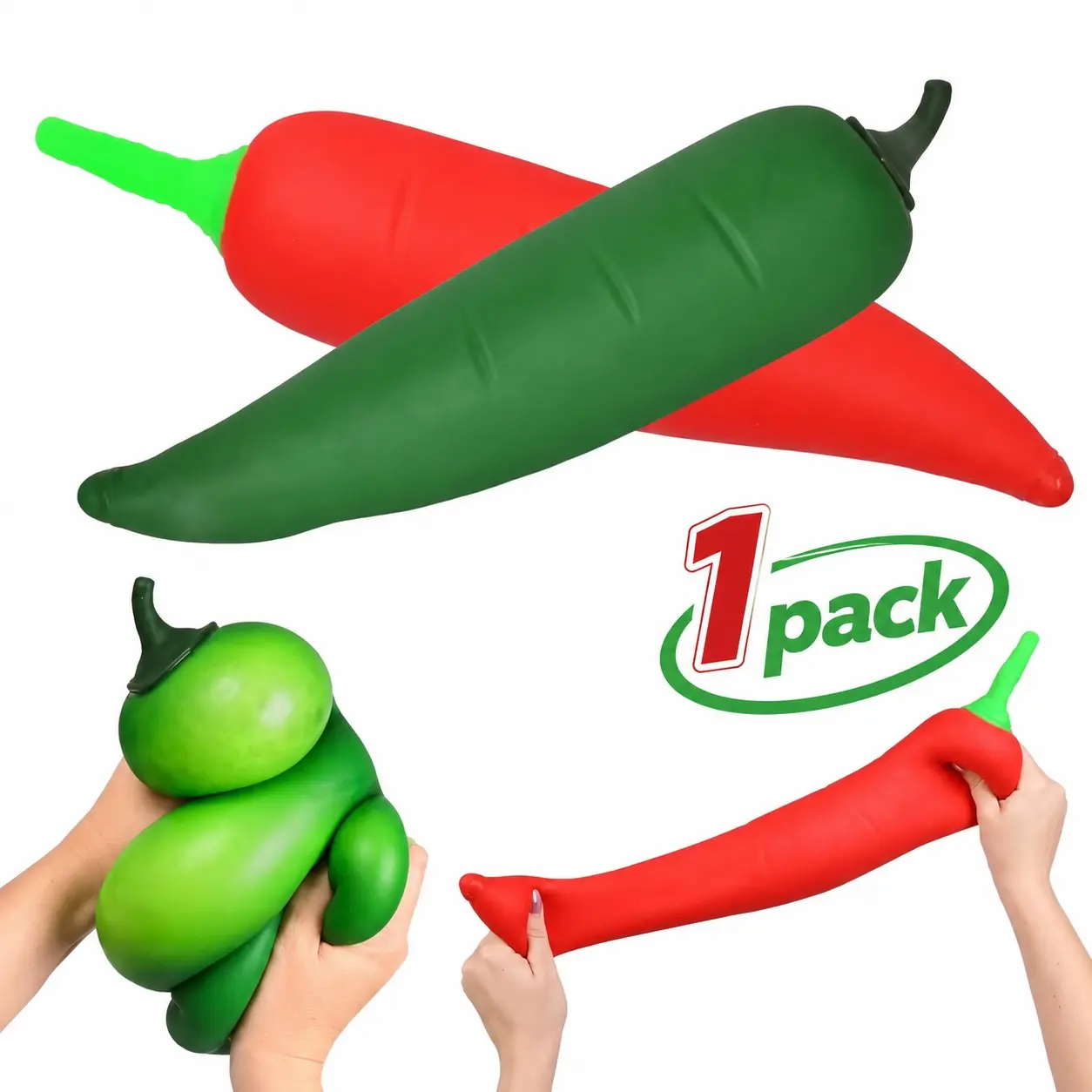 Giant Chili Stress Relief Toy, Extra Large Stretchable Soft Gel Ball, Slow Rebound Pressure Release, Kids & Adults, Office Stress Reliever