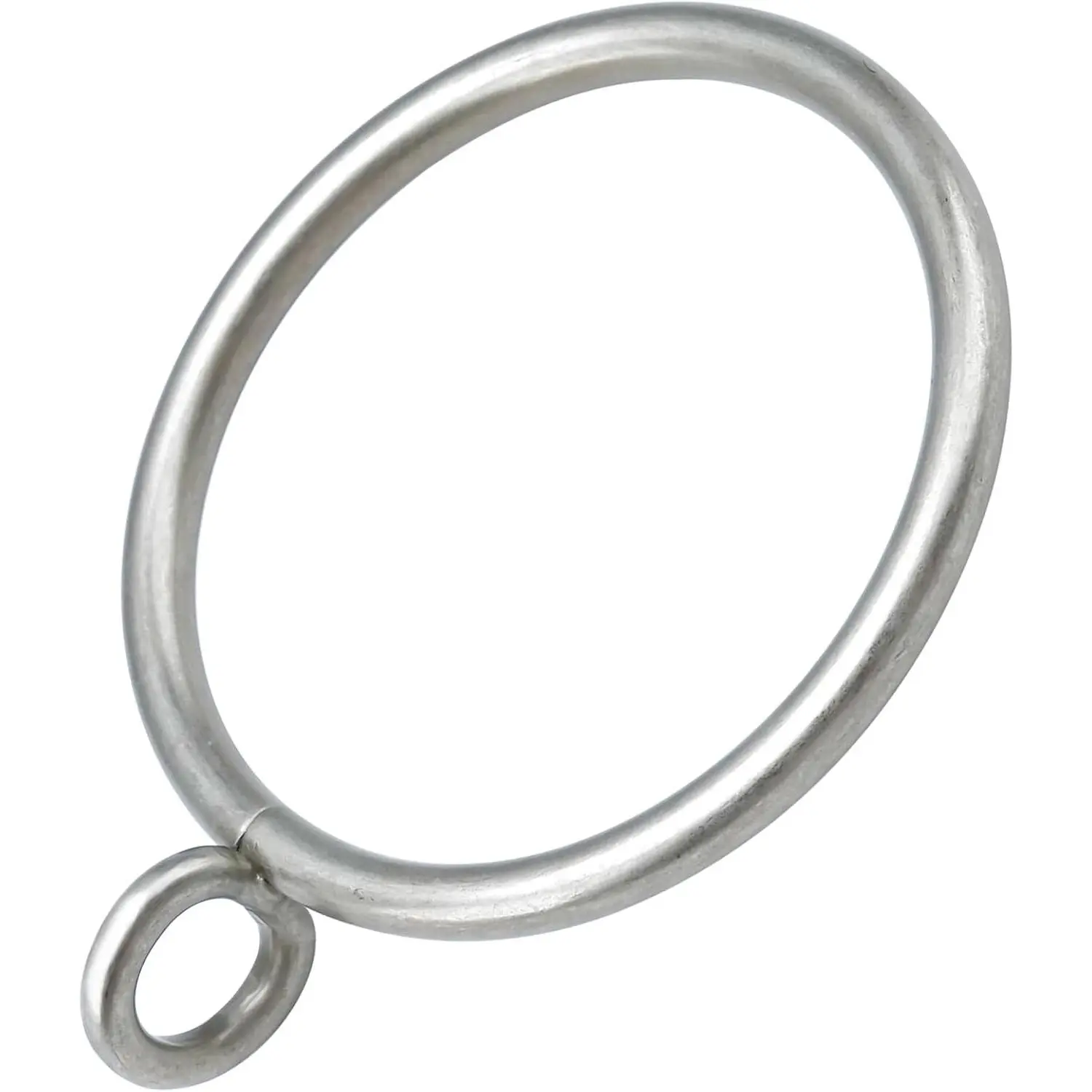 44 Pack Metal Curtain Rings with Eyelets for Pinch Pleat Curtains, 1.5 Inch Inner Diameter Fits Rods up to 1.2 Inch, Matte SilverGift