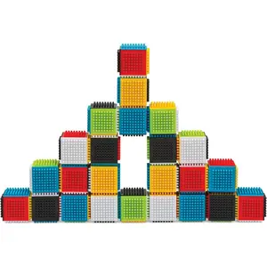 Press & Stay Sensory Blocks, Developmental Activity Blocks, 24-Piece Multicolor Stacking Toy Set for Babies & Toddlers 12 Months+fidget toys