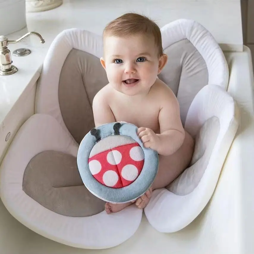 Newborn Creative Flower Bath Mat, Baby Shower Bath Pad, Safe Sitting Pad, Absorbent, Soft, Suitable for Bathtub Use, Infant Safety, Gifts