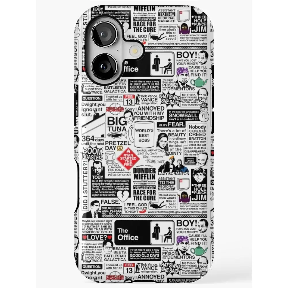The Office Quotes Wise Words Durable Phone Case, Shock-Resistance Shell Phone Accessory Compatible with iPhone 11-17 Pro Max/Plus, Samsung Galaxy S23-25