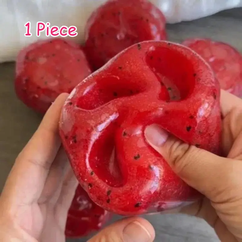 Moldable Watermelon Slushy Squishy Toy Soft Slow Rebound Decompression Sensory Fidget Stress Relief Squeeze Toy Realistic Fruit Simulation Model Adult Gift