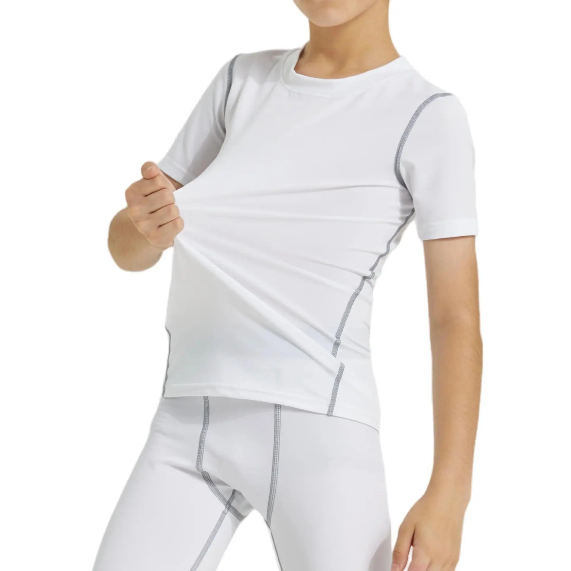 Kids Boy's Quick Dry Compression Shirts Short Sleeve Sports Undershirts Base Layer Tee Tops for Active Children