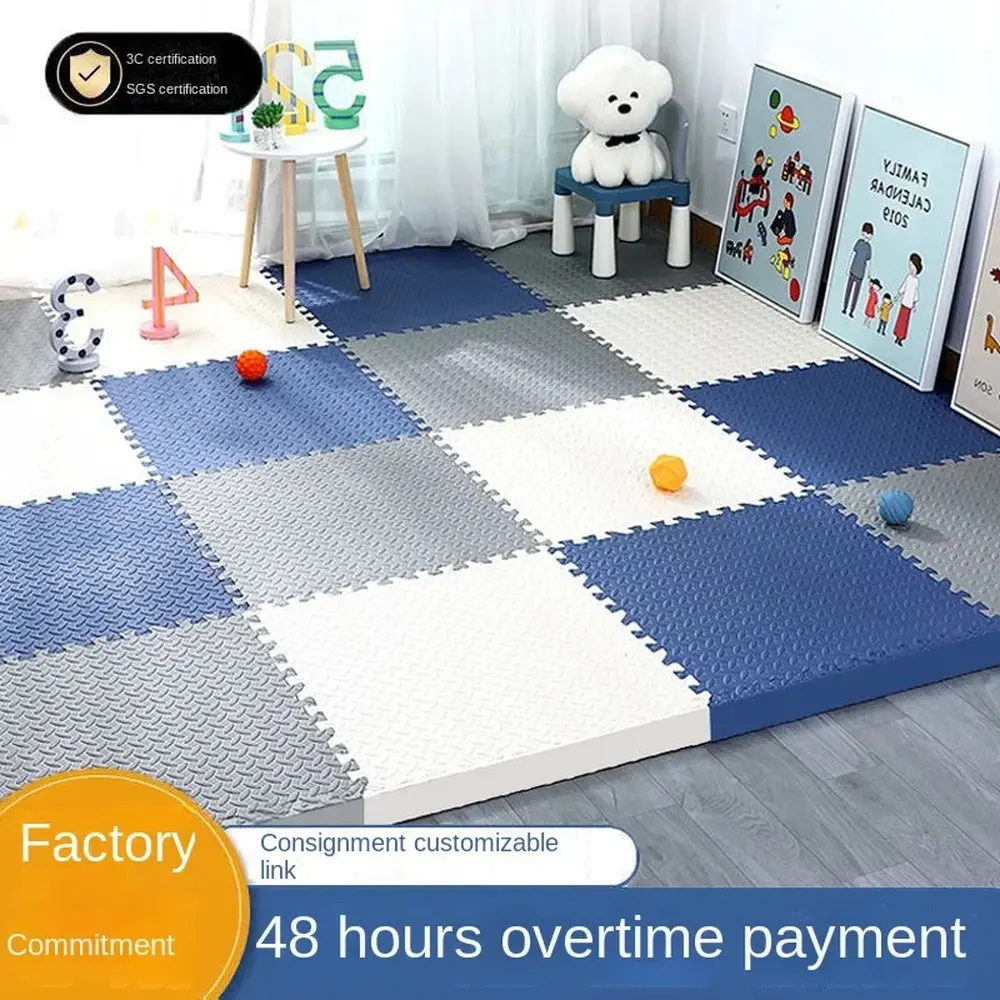 16-Piece 30x30cm EVA Foam Puzzle Play Mat, Thick Interlocking Baby Floor Rug for Kids Room Activity