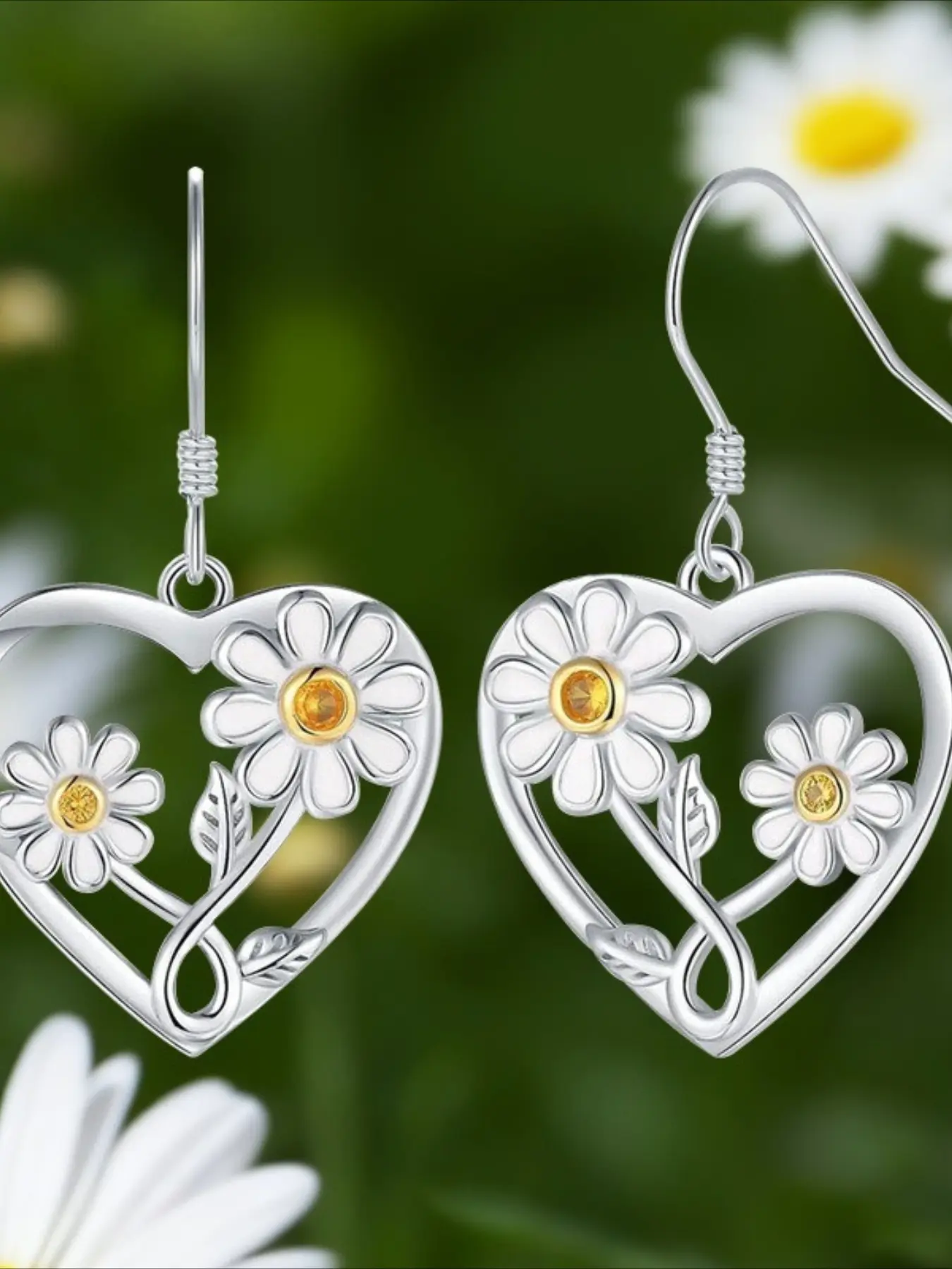 1 pair of fashionable and versatile daisy elegant forest earrings for women