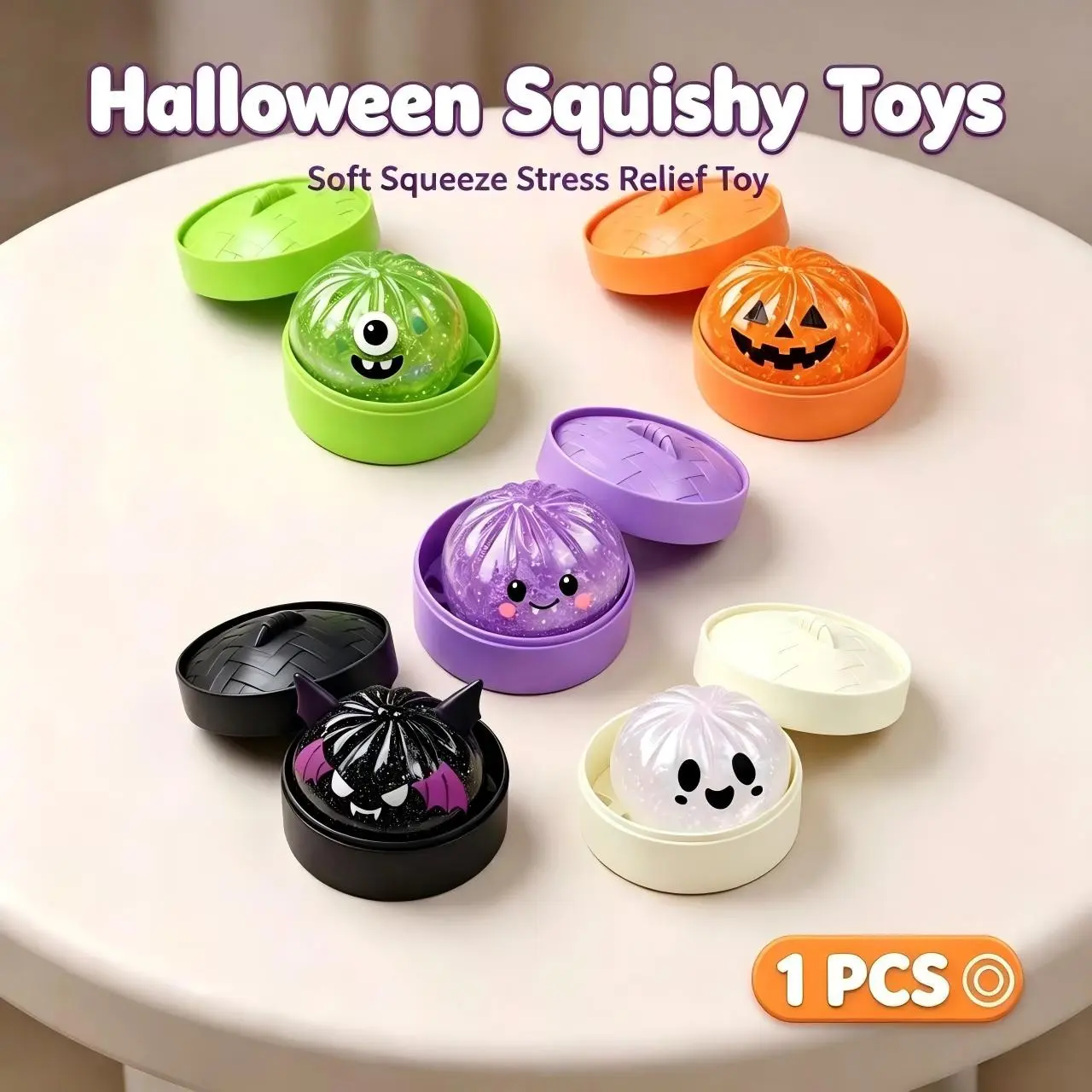 Halloween Baozi Stress Relief Toy, Funny Shape, Soft Non-Sticky Slow Rebound, Squishy Fidgets, Anxiety Relief, Perfect for Relaxation and Fun