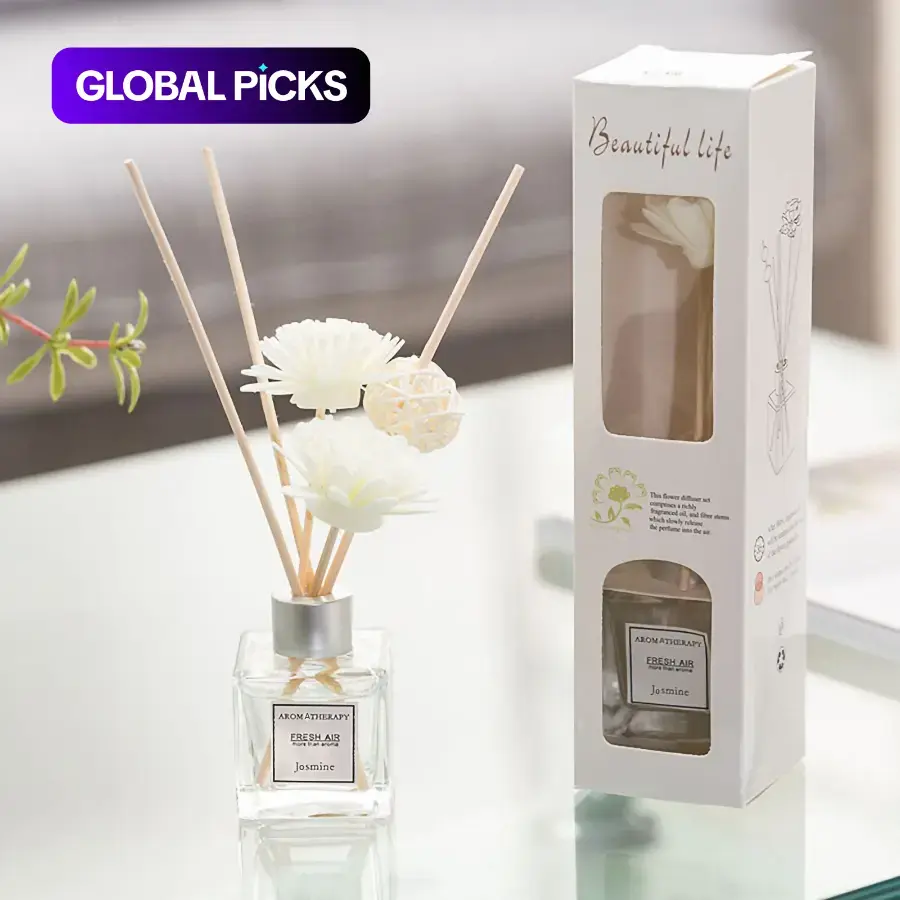 50ml Glass Bottle Fragrance Reed Diffuser, 1 Count Long-Lasting Scented Home Fragrance for Living Room, Bedroom & Bathroom, Decorative Aromatherapy Scent Diffuser, Gift for Mom, Home Fragrance Products, Household Items #GLOBAL PICKS