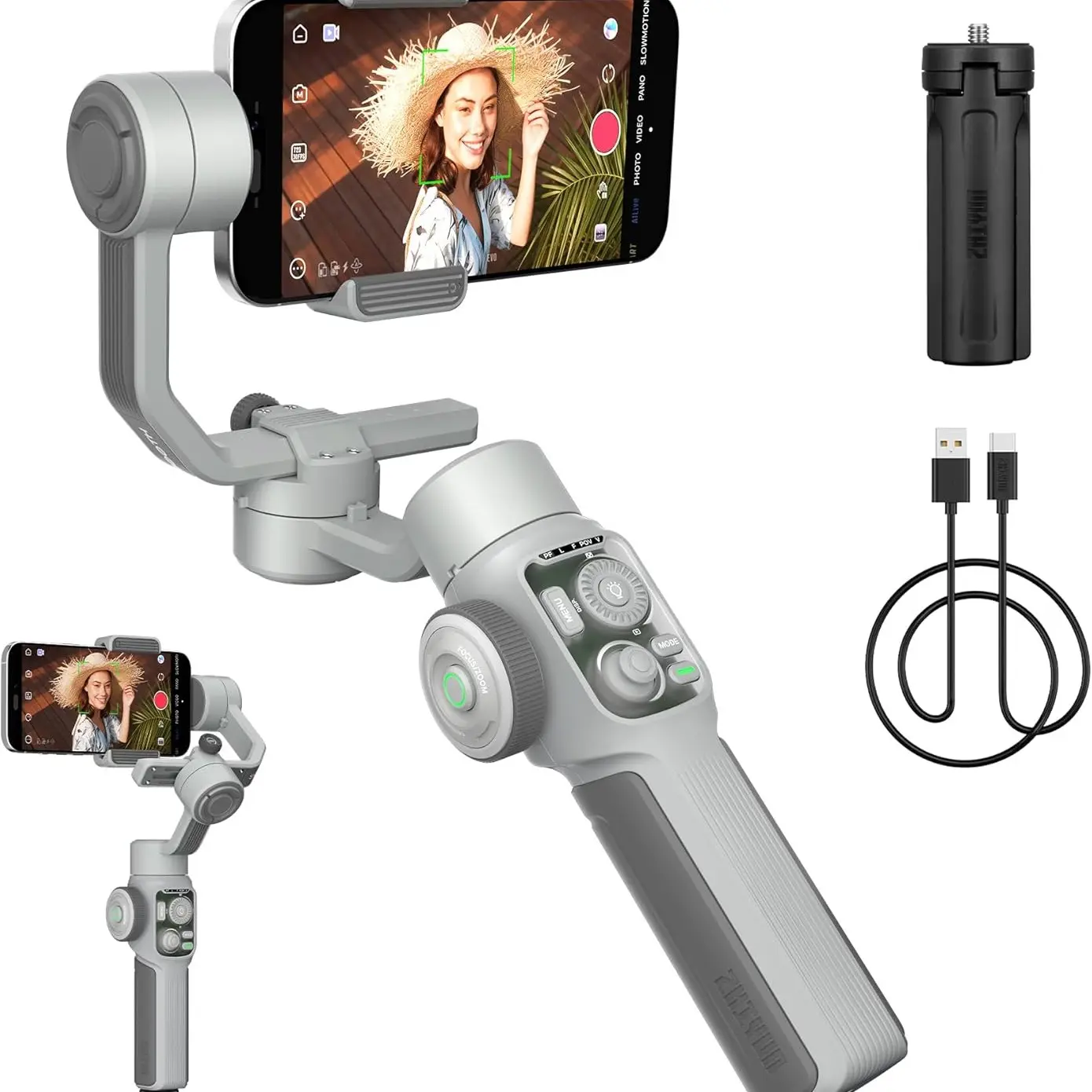 Zhiyun Cinepeer Smooth 5e Gimbal Stabilizer, 3-Axis 300g Payload, Gesture Control, Vlogging Stabilizer for iPhone, Android, Youtube, Tiktok