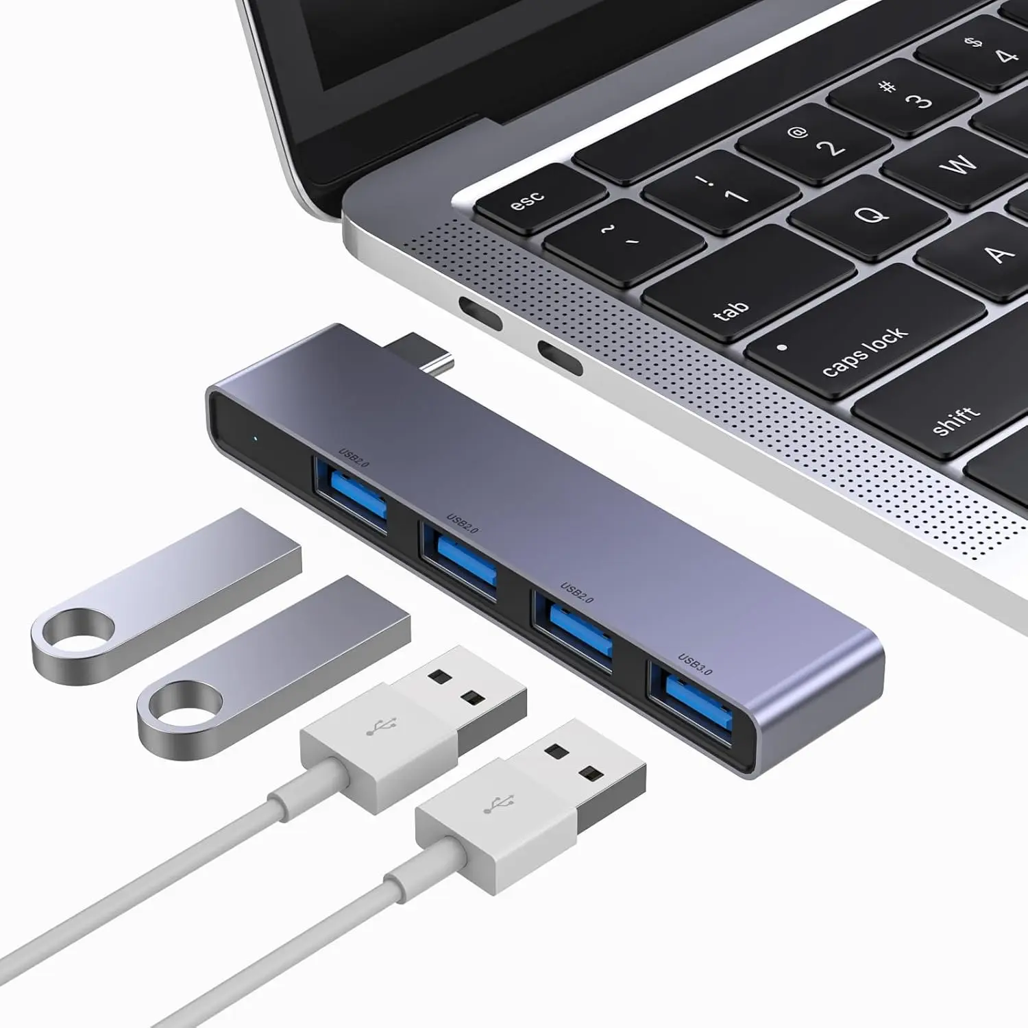 USB C to USB Hub 4 Ports USB Multiport Adapter | USB C Splitter with USB 3.0 Port,USB Type C Docking Station for MacBook Pro/Air2020/2019,Surface Pro and