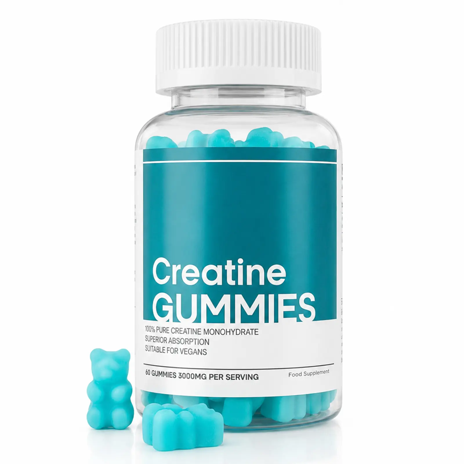 Creatine Gummies for Women & Man - Muscle Recovery & Energy Supplement - Brain Focus & Strength Support - Sugar Free Chewable - No Powder Mess - 3g per Serving