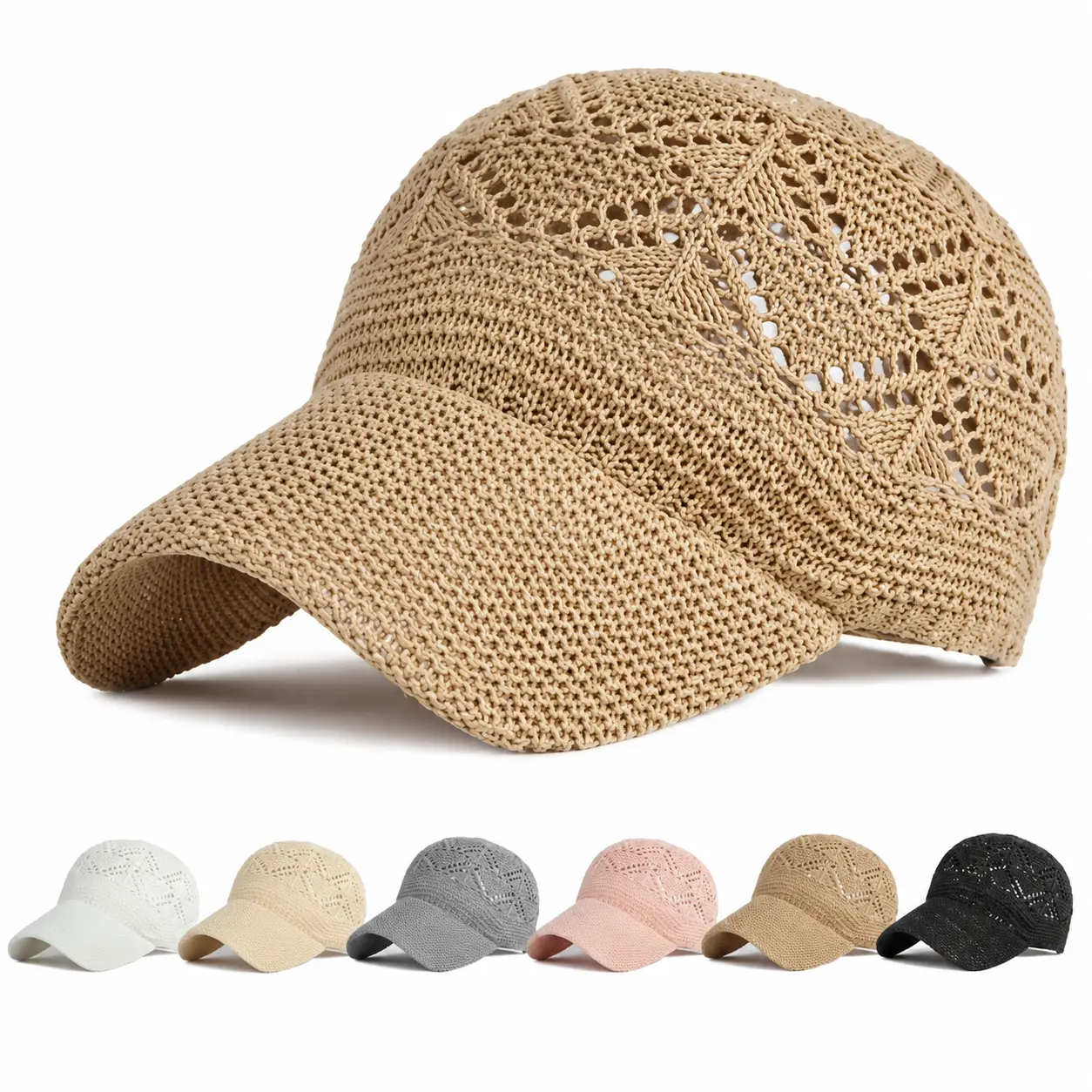 Women’s Lightweight Breathable Mesh Sun Visor Cap with UV Protection – Hollow-Knit Design for Enhanced Airflow, Ideal for Summer Outdoor Activities, Travel, Running, and Casual Wear