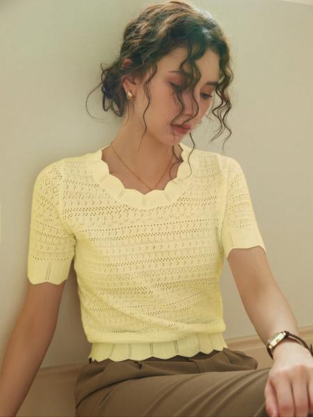 French Style Elegant Slim-Fit Casual Short Sleeve Pullover Knitted Top for Women, Fall & Winter Fashion, Random Pattern Design, Knitwear