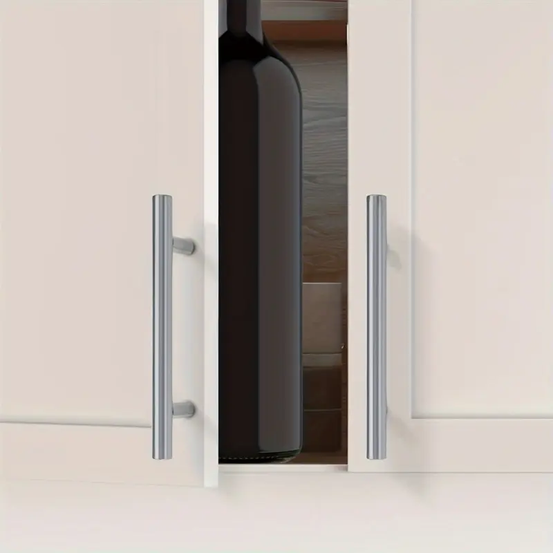 10 Pack Stainless Steel Cabinet Handles - 7 Inch Brushed Nickel Knobs, 5 Inch Center-to-Center, Modern Kitchen Hardware, Easy to Install Du Drawer Pulls, Minimalist Design, Sturdy Construction, High-Quality Surface Finish, Essential for Home Renovation