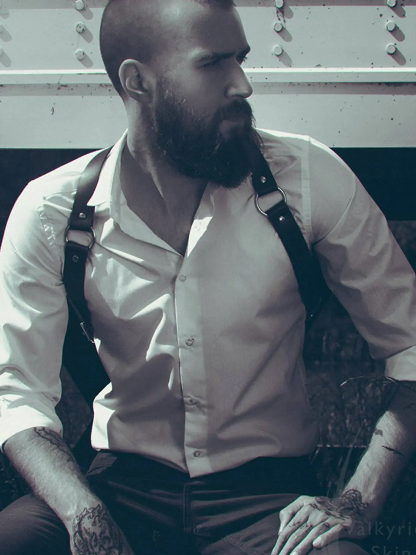 Men's Punk Style PU Leather Chest Belt, Dark Motorcycle Shoulder Strap, Subculture Fashion Accessory, All Seasons Wear