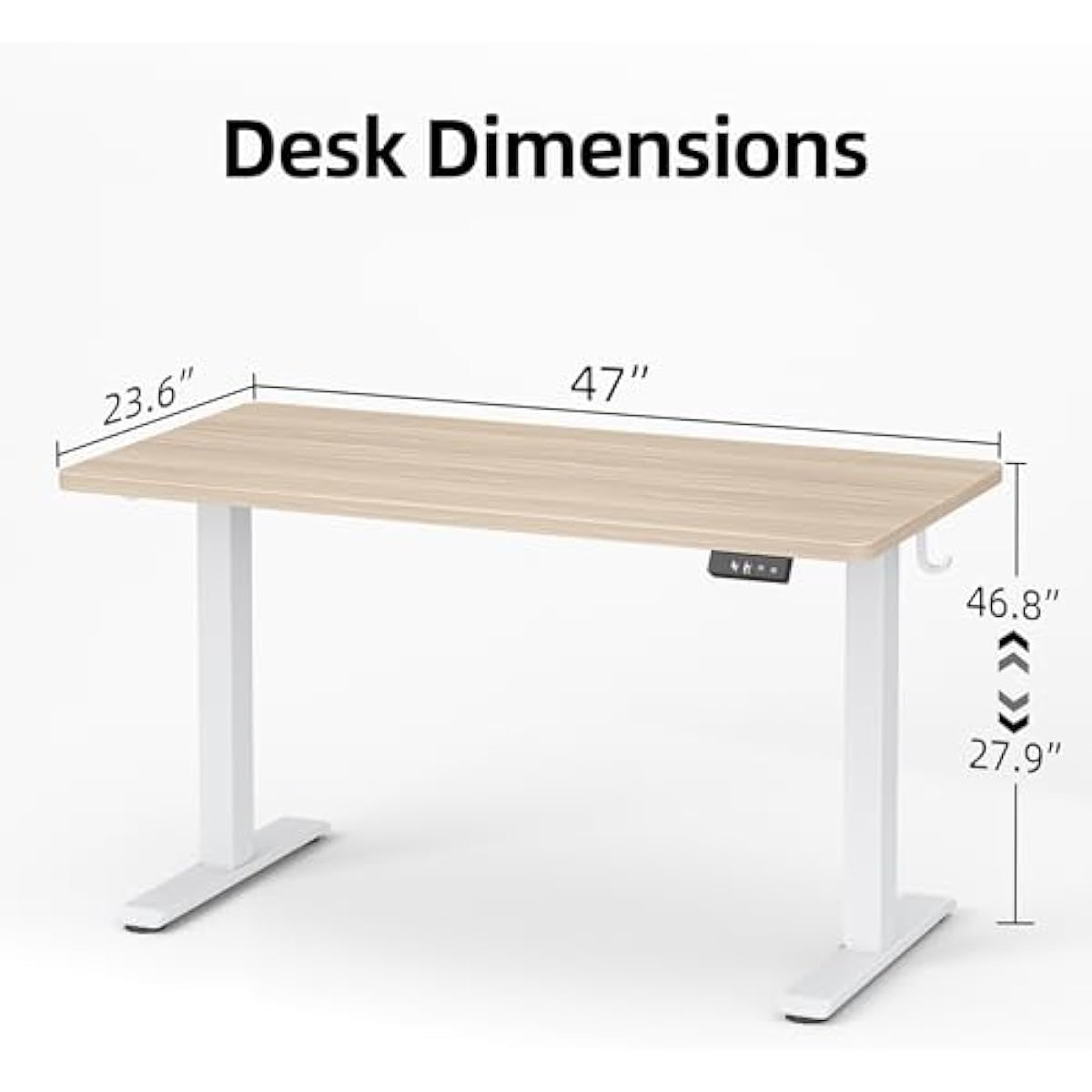 Standing Desk, 47 * 24 Inches Adjustable Height Stand up Desk,Sit Stand Home Office Table with Splice Board