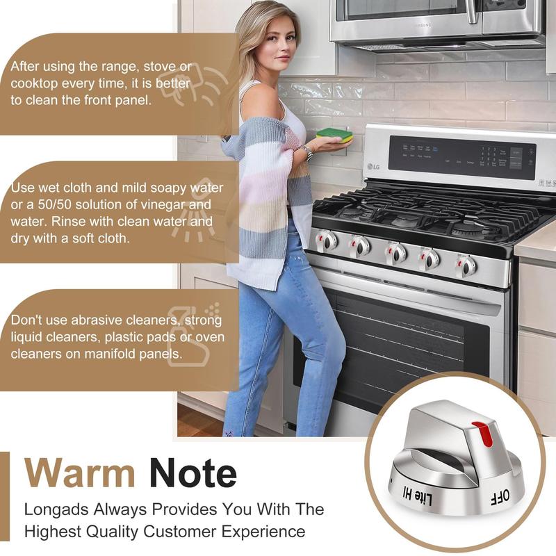 Upgraded Gas Stove Knob Compatible with Stainless Steel, Replacement Part for Kitchen Equipment, Durable Design, Easy Installation