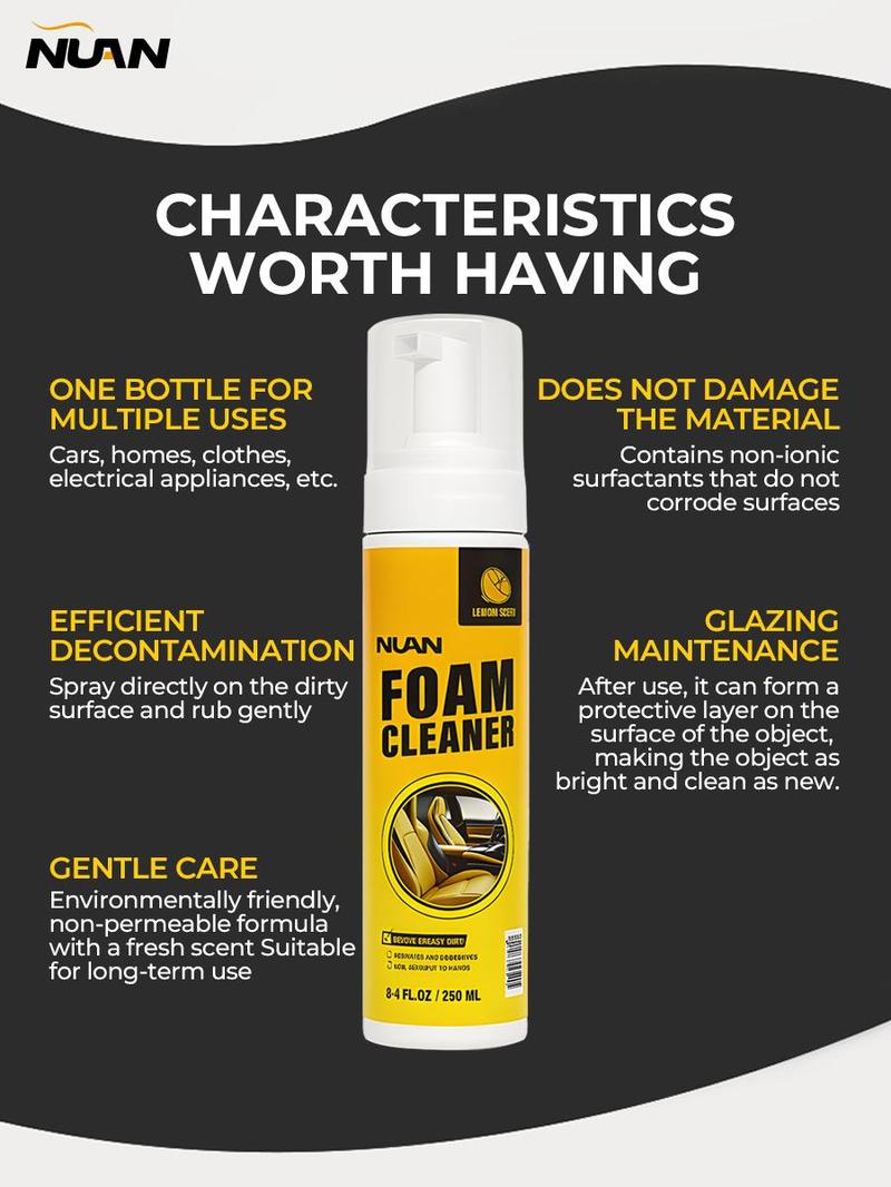 【Festive Offer】NUAN-New Year Hot Stock-Up! Powerful Cleaning & Maintenance Foam for Car Interiors, Fully Compatible with All Materials, One-Step Stain Removal & Protection!